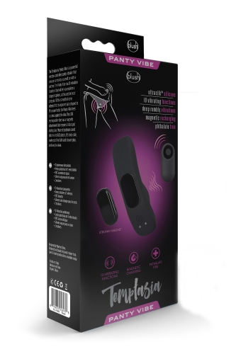 Вібротрусики з дистанційним керуванням чорного кольору Blush Temptasia - 9