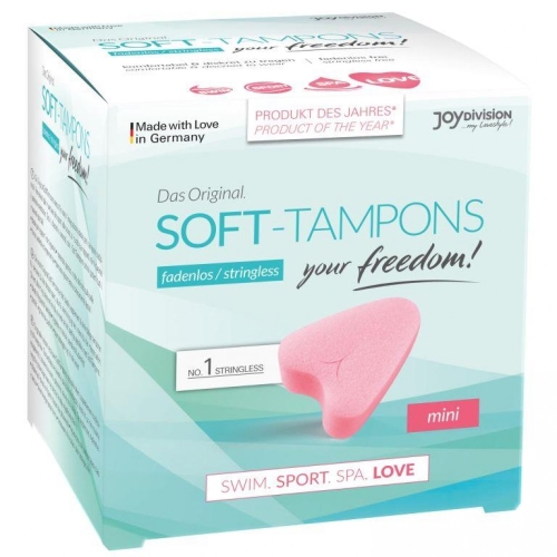 Тампони міні у вигляді сердечок рожеві JoyDivision Tampony-Soft-Tampons mini 3 штуки - 1