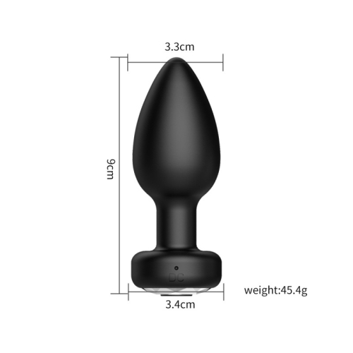 Смарт анальная вибропробка черная с серебристым кристалом Cnt Mini Power Plug - 2