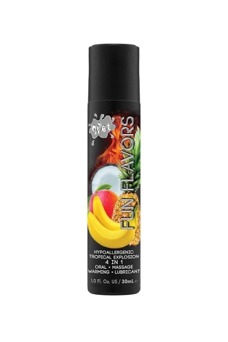 Оральный разогревающий лубрикант на водной основе со вкусом мультифрукта Wet Fun Flavors 30 мл - 1