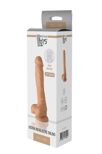 Фалоімітатор реалістичний тілесного кольору на присоску DREAM TOYS DUAL density SILICONE DILDO - 2