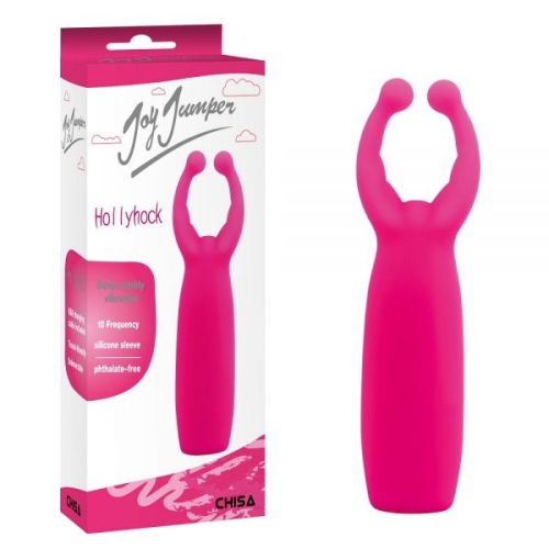Мини вибратор для клитора розовый силиконовый Hollyhock - 1
