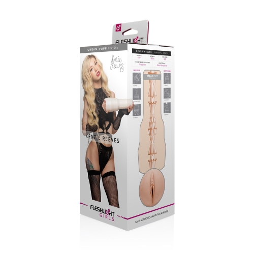 Мастурбатор вагина порнозвезды Кензи Ривз телесного цвета Fleshlight Cream Puff - 6