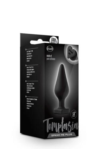 Анальная пробка силиконовая черная черная Blush Temptasia Spank Me - 2