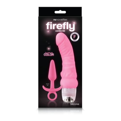 Набір секс іграшок Вібратор та Анальна пробка рожевого кольору NS Novelties Firefly Combo Kit - 7