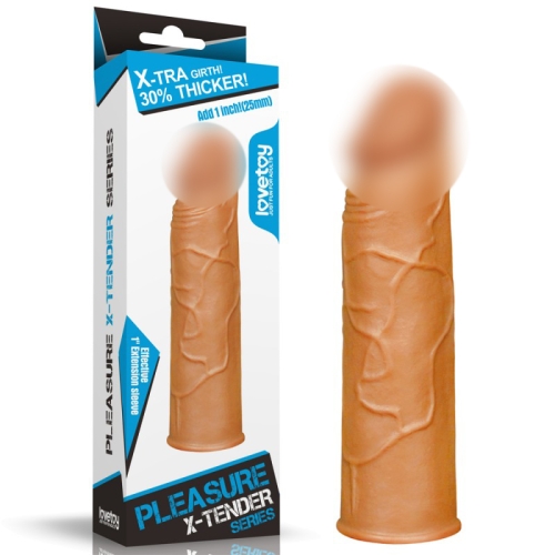 Насадка на член реалістична що подовжує тілесного кольору Lovetoy Pleasure X - 1