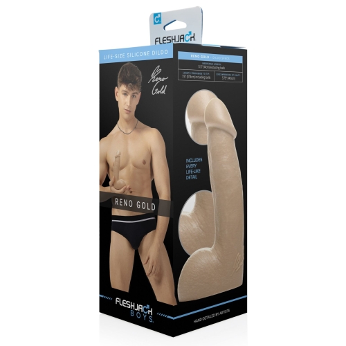 Фаллоимитатор реалистичный со слепка актера Fleshjack Boys: Reno Gold Dildo - 6