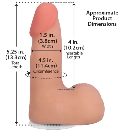 Фаллоимитатор реалистичный на съемной присоске телесный Doc Johnson The Realistic Cock ULTRASKYN - 5 Inch with Balls Vanilla - 5