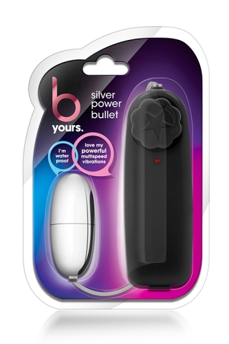 Віброяйце сріблясте з чорним пультом Blush B Yours power bullet - 2