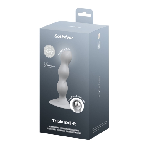 Анальный стимулятор-бусины на присоске серого цвета Satisfyer Triple Ball-R - 6
