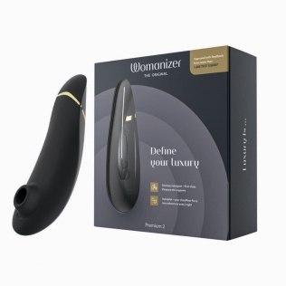 Вакуумный клиторальный массажер черный Womanizer Premium 2 