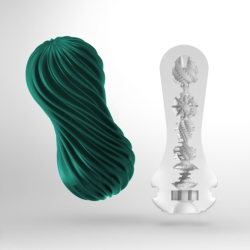 Мастурбатор зеленого цвета Tenga Flex Fixxy - 2