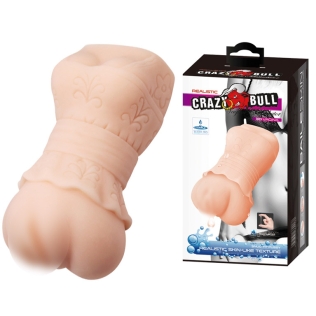 Мастурбатор вагіна з грудьми у сукні тілесного кольору LYBAILE Crazy Bull Realistic 3D VAGINА