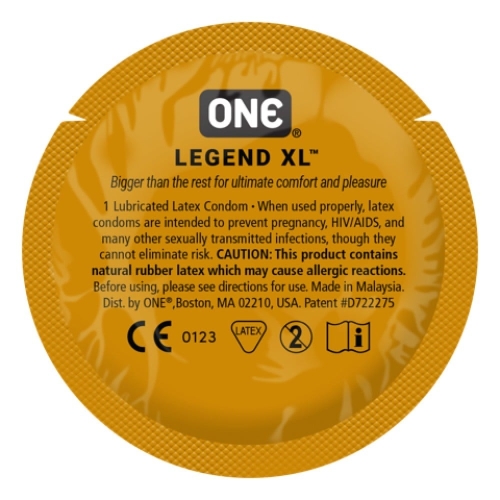 Презерватив для веганів великого розміру з латексу прозорого кольору One Legend XL 5 штук - 1