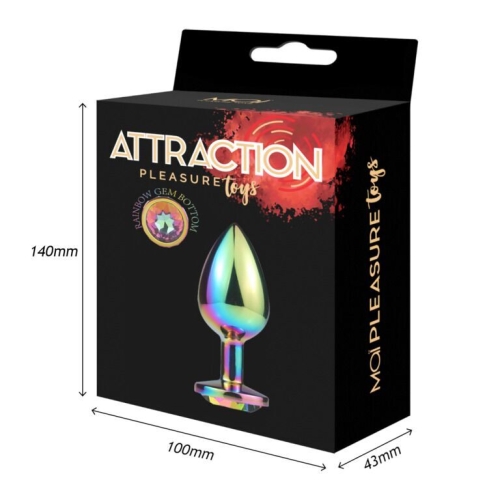 Металлическая анальная пробка с кристаллом хамелеон MAI Attraction Toys - 7