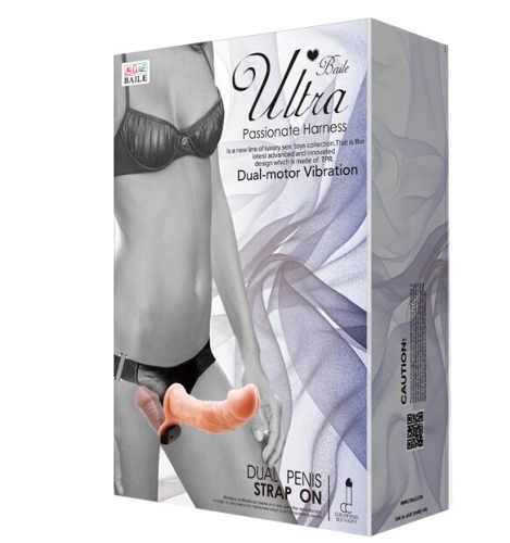 Страпон на поясі з вібрацією з 2-ма вібромоторами ULTRA PASSIONATE HARNESS STRAP-ON - 10