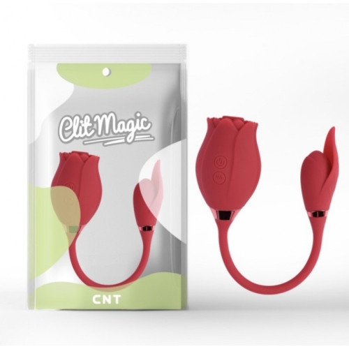 Подвійний вібратор Віброяйце та Вакуумний стимулятор клітора червоного кольору Cnt Clit Magic Rosie 2 - 1