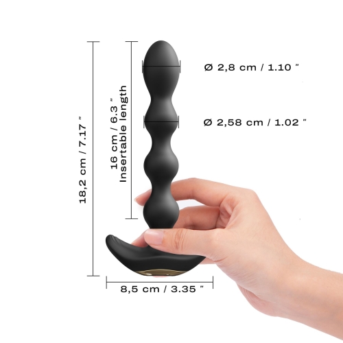 Анальний вібростимулятор з пультом ДК чорного кольору Dorcel FLEXI BALLS - 5