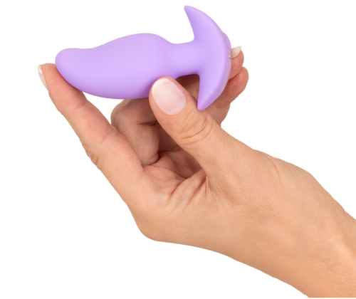 Анальна фіолетова вібропробка Soft Silicone Vibrating Mini Butt Plug - 6