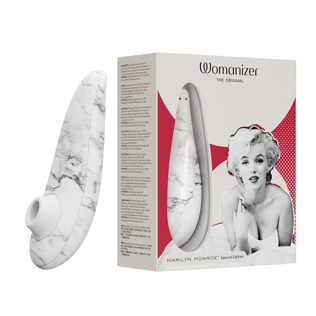 Вакуумный клиторальный стимулятор белого цвета Womanizer Marilyn Monroe
