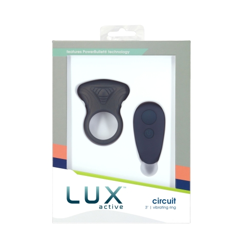 Ерекційне віброкільце чорного кольору з пультом ДУ Lux Active Circuit - 4