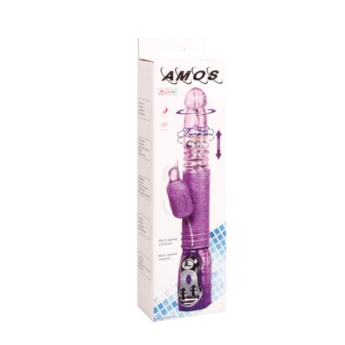 Вибратор с стимулятором клитора водонепроницаемый Amos - 9