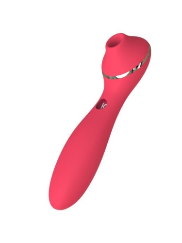 Вакуумный клиторальный вибратор красный KisToy Polly Plus - 1