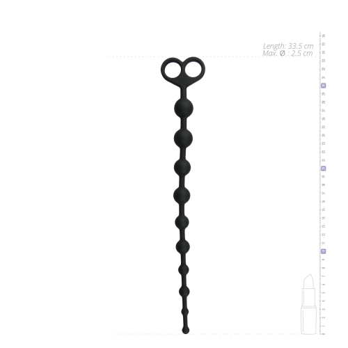 Анальные шарики длинные черные EasyToys - 4