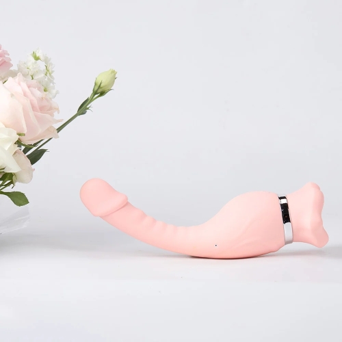 Двойной вибратор и клиторный стимулятор с всасыванием розовый BeYourLover Devil Flower - 5