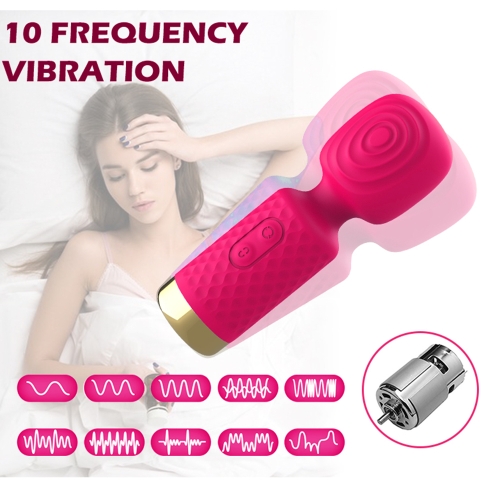 Вибромассажёр Ванд в форме микрофона для клитора цвет розовый Sexy desires Small AV stick - 8