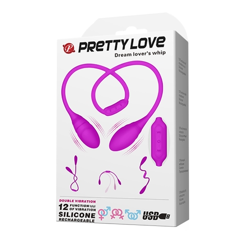 Двухсторонний вибратор для пар фиолетовый LYBAILE PRETTY LOVE Dream Lover's Whip - 11