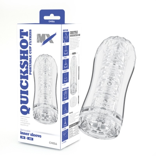 Мастурбатор для мужчин в колбе прозрачного цвета Chisa MX Quickshot Flykiss - 1