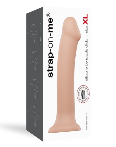 Великий фалоімітатор 20 см/4,5 см реалістик на присоску Strap-On-Me Dual Density Dildo Flesh XL - 4