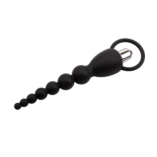 Силіконовий анальний ланцюжок з вібрацією Chica Black Mont-Elite Power Beads - 4