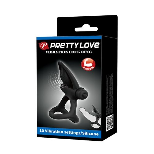 Эрекционное виброкольцо на член черного цвета Lybaile Pretty Love - 11