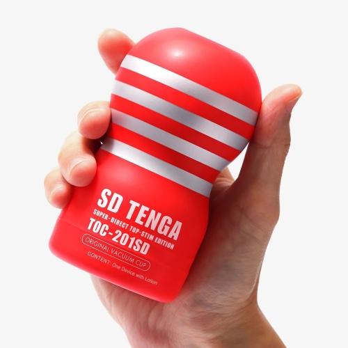 Мастурбатор для інтенсивної стимуляції пеніса головки білий Tenga SD Original Vacuum Cup Gentle - 4