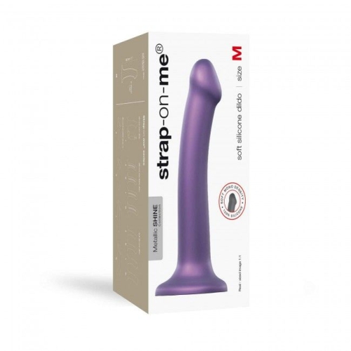 Насадка для страпона силіконова фіолетова Strap-On-Me Mono density Dildo m діам 3,3 см - 4