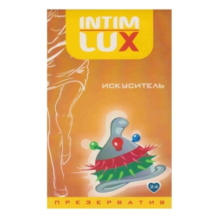 Презерватив с шариками и усиками латексный прозрачного цвета Intim lux Искуситель 1 штука