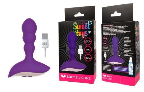 Анальный вибратор Sweet Toys L 82 мм D 23x26x31 мм фиолетовый - 2