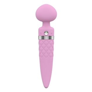 Роскошный вибромассажер с подогревом вибрация и ротация PILLOW TALK - Sultry Pink с кристаллом Сваровски