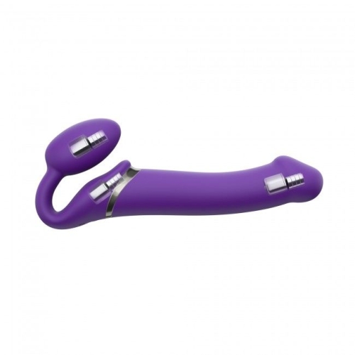 Страпон без ремешков с вибрацией Strap-On-Me Vibrating Violet XL - 4