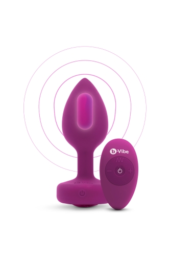Анальна пробка з вібрацією B-Vibe для еротичних ігор силіконова рожева - 1