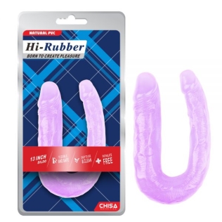 Двойной фаллоимитатор для мастурбации фиолетового цвета Chisa Dildo