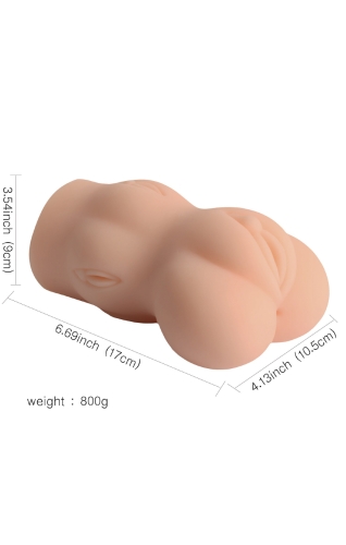 МАСТУРБАТОР вагіна та анус без вібрації тілесного кольору XISE Mesa Pussy S - 7