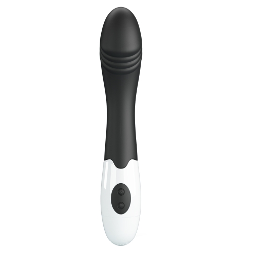 Вібратор для точки G ребристий чорно-білий Lybaile Pretty Love Elemental Vibrator - 4