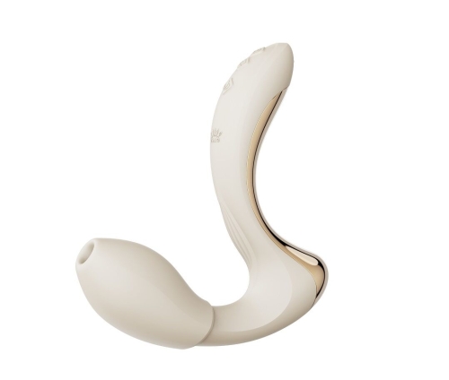 Вібратор Пульсатор для точки G та для клітора з підігрівом та вакуумом білого кольору Zalo Talis G-Spot PulseWave Vibrator Ivory - 2
