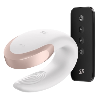 Смарт-вибратор 7,5/3 см для пар Satisfyer Double Love (White) с пультом Сатисфаер