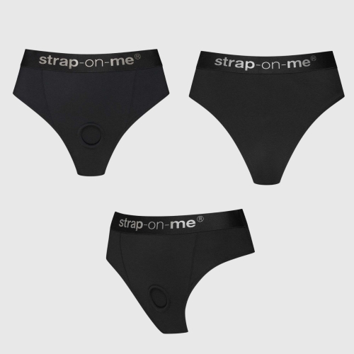 Трусики для страпона черные Strap-On-Me Harness Lingerie Idole размер L - 2