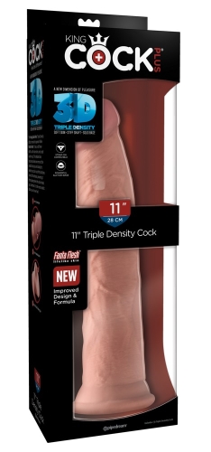 Фалоімітатор реалістичний на присосці тілесного кольору Pipedream King cock plus triple density cock - 7
