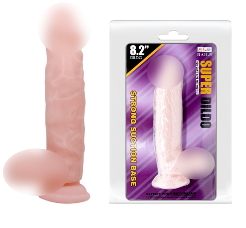Суперреалистичный фаллоимитатор на присоске телесного цвета &amp;quot;SUPER DILDO 8.2&amp;quot; - 1